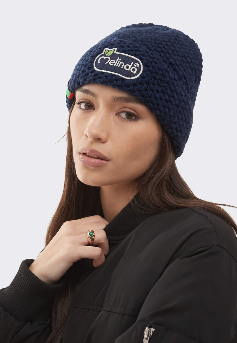 Long Beanie Melinda Collection, modello donna, dettaglio ravvicinato