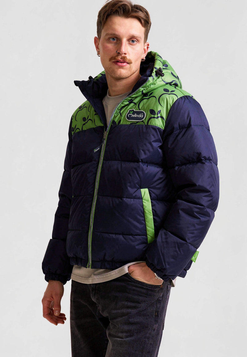Giacca Piumino Melinda Collection, modello uomo, dettaglio ravvicinato