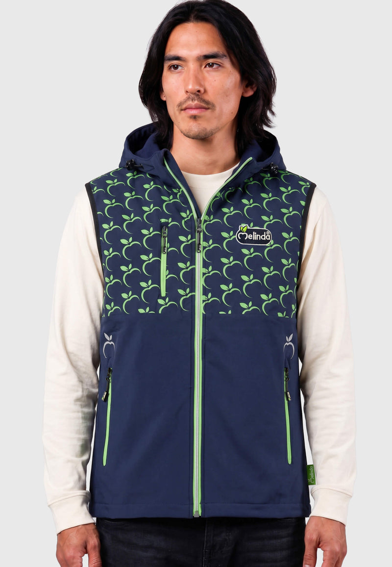 Gilet Softshell Melinda Collection, modello uomo, dettaglio ravvicinato