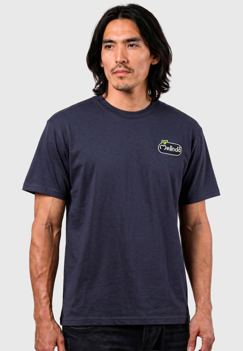 T-shirt Melinda Collection, blu, modello uomo, dettaglio ravvicinato