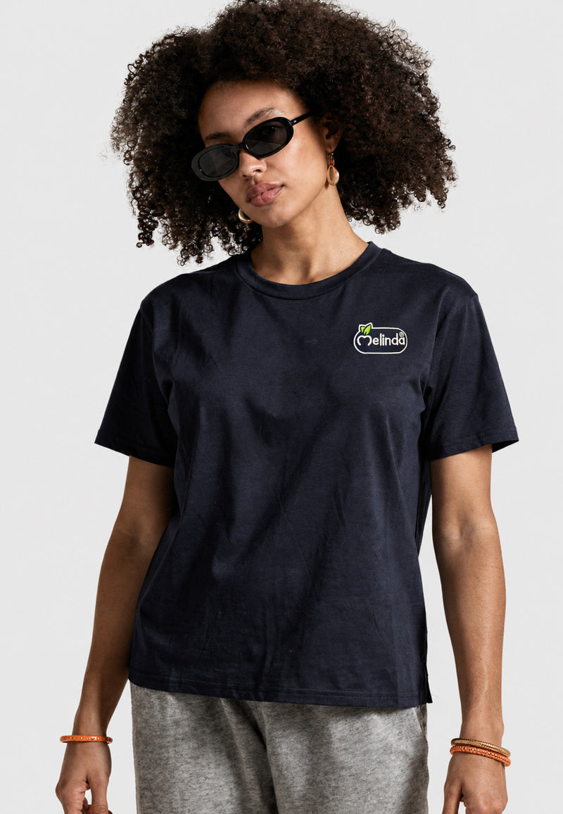 T-shirt Melinda Collection, blu, modello donna, dettaglio ravvicinato