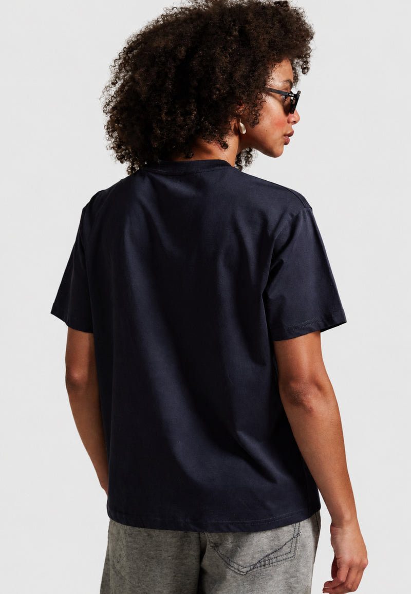 T-shirt Melinda Collection, blu, modello donna, vista posteriore