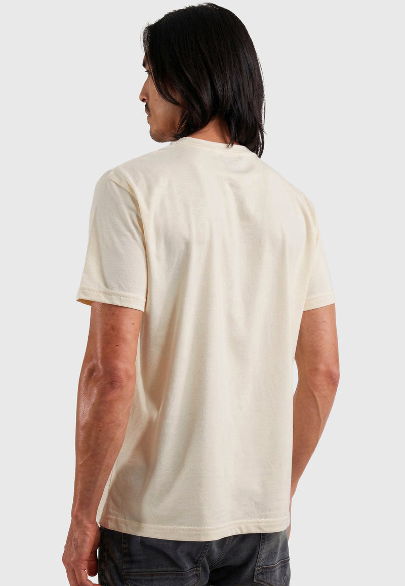 T-shirt Melinda Collection, color crema, modello uomo, vista posteriore