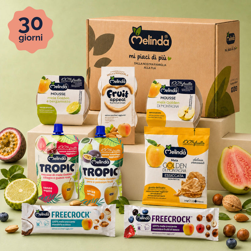 Snack quotidiano Melinda con assortimento di snack da 30 giorni