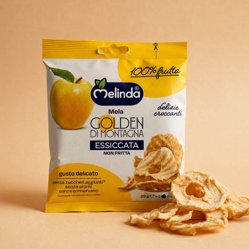 Confezione di chips di mela Golden Melinda