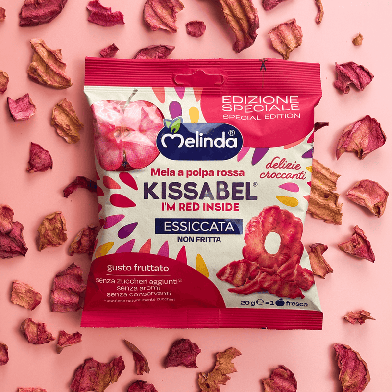 Confezione di chips di mela Kissabel Melinda con fettine essiccate
