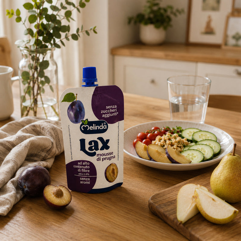 Lax Melinda da bere gusto prugna ambientato con la frutta