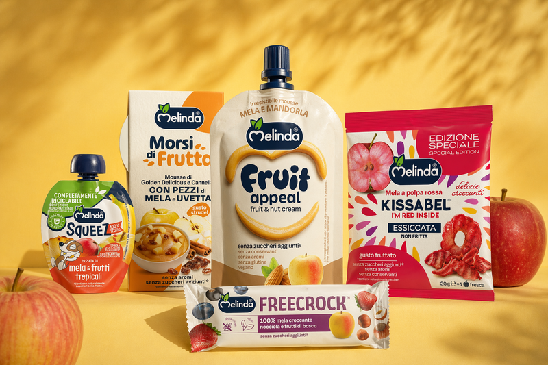Assortimento di snack Melinda con frutta fresca