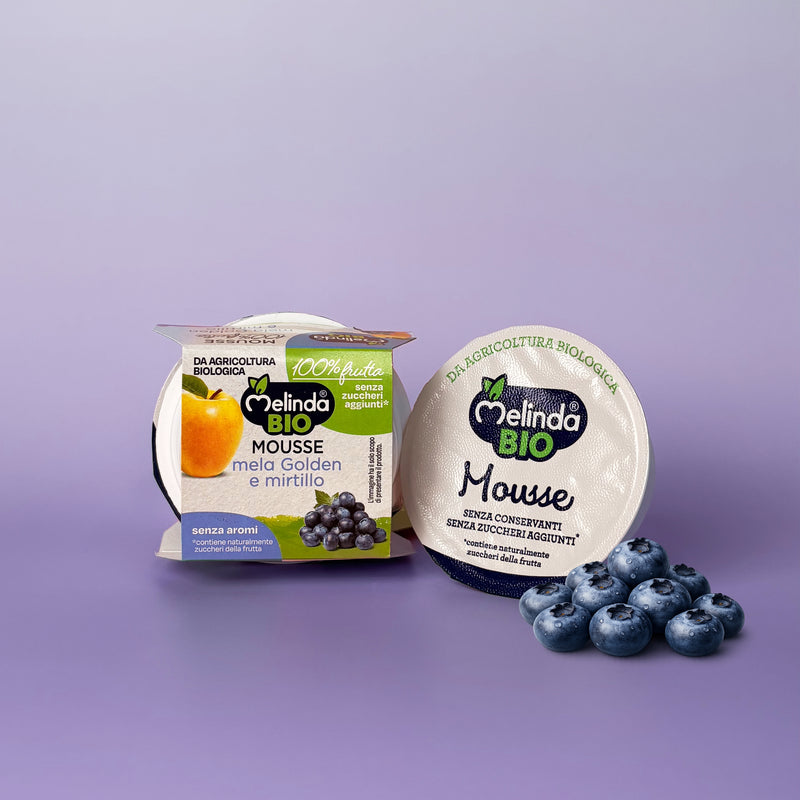 Confezione di mousse BIO Melinda gusto mirtillo