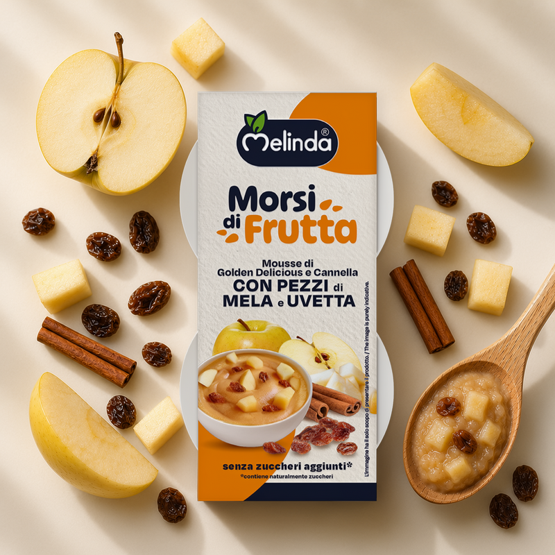 Confezione di Morsi di Frutta Melinda mela, uvetta e cannella