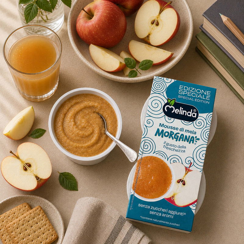 Mousse Melinda Limited Edition gusto mela Morgana servita con frutta fresca