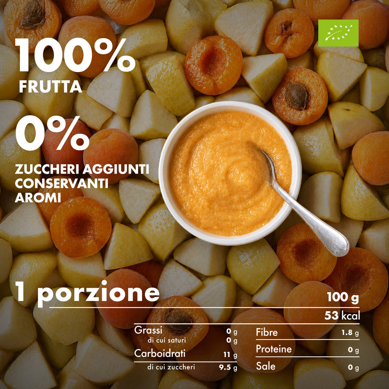 Mousse BIO Melinda gusto albicocca con informazioni nutrizionali