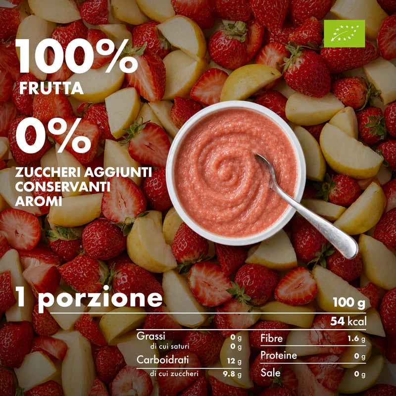Mousse BIO Melinda gusto fragola con informazioni nutrizionali