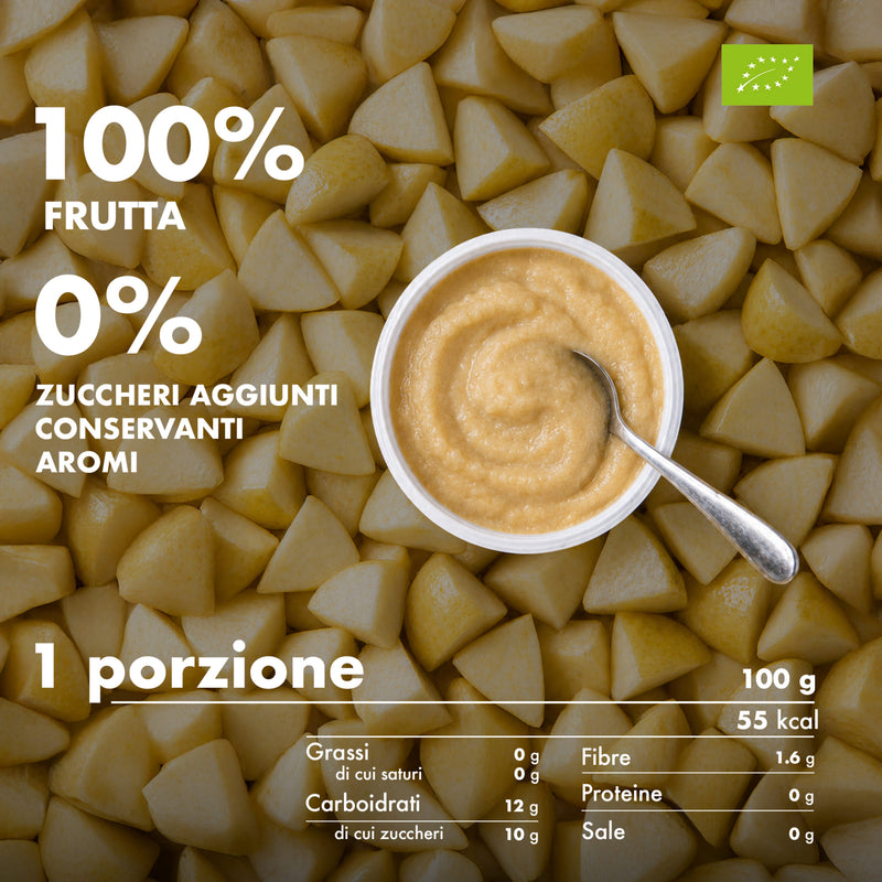 Mousse BIO Melinda gusto mela Golden con informazioni nutrizionali