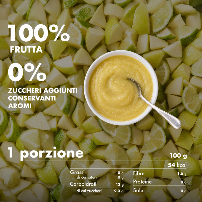 Mousse di frutta Melinda gusto bergamotto con informazioni nutrizionali