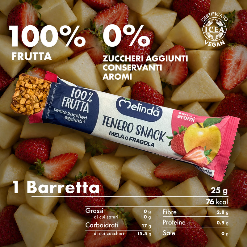 Barretta Tenero Snack Melinda gusto fragola con informazioni nutrizionali