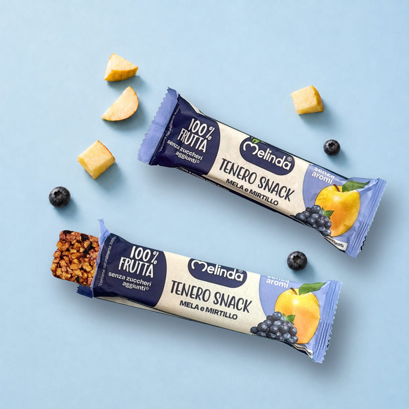 Barrette Tenero Snack Melinda gusto mirtillo con frutta fresca