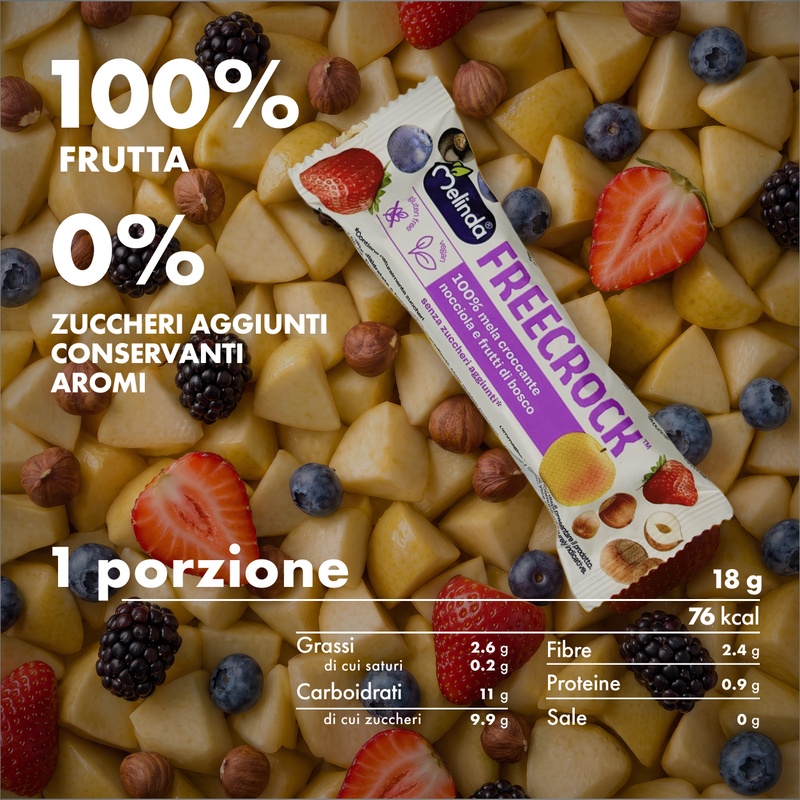 Freecrock Mela Nocciola e Frutti di Bosco - valori nutrizionali