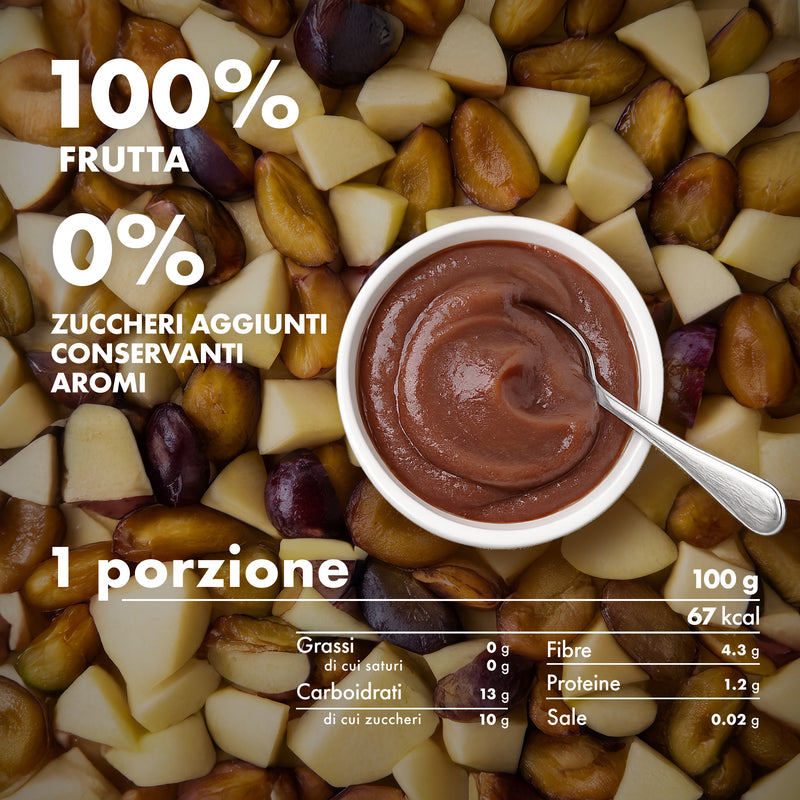 Lax Melinda al cucchiaio gusto prugna con informazioni nutrizionali